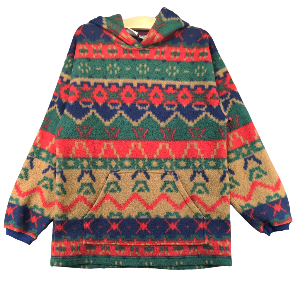 Bay Area Traders Women's Pullover Fleece Sweater Multi L 16-18 Fair Isle Nordic